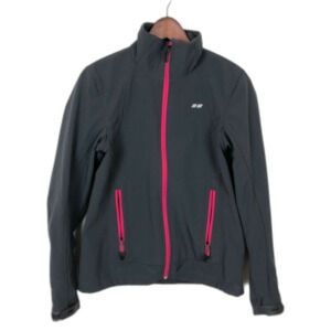 Koppen Gray Soft Shell Pink Zipper Jacket Women's Size Small